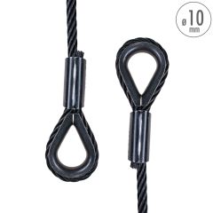 fiRSTstage Anschlagseil 10 mm schwarz, mit beidseitig zylindrisch verpresster Kausche