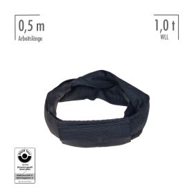 fiRSTstage steelsnake® 1 t, 0,5 m, schwarz, Rundschlinge mit Drahtseileinlage, mit DGUV-Test-Zertifikat