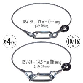 fiRSTstage Sicherungsseil 4 mm ø verzinkt mit Kettenschnellverschluss