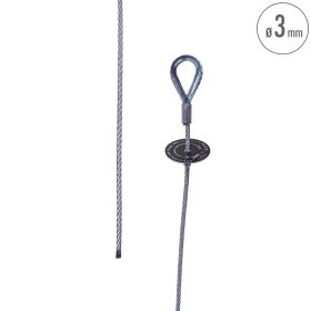 fiRSTstage Anschlagseil 3 mm verzinkt, einseitig mit Kausche, offene Seite verzinnt