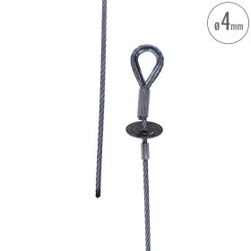 fiRSTstage Anschlagseil 4 mm verzinkt, einseitig mit Kausche, offene Seite verzinnt
