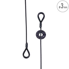 fiRSTstage Anschlagseil 3 mm schwarz, beidseitig Kausche