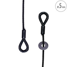 fiRSTstage Anschlagseil 5 mm schwarz, beidseitig mit Kausche