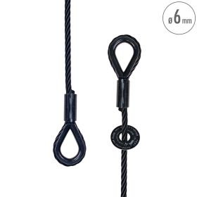 fiRSTstage Anschlagseil 6 mm schwarz, beidseitig mit Kausche