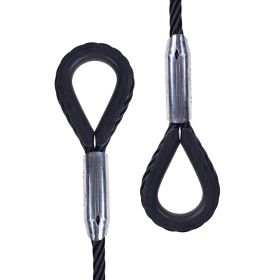 fiRSTstage Anschlagseil 12 mm schwarz, beidseitig konisch verpresste extra große Kausche