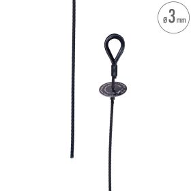 fiRSTstage Anschlagseil 3 mm schwarz, einseitig mit Kausche, offene Seite verzinnt