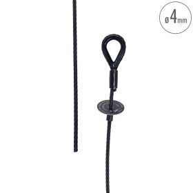 fiRSTstage Anschlagseil 4 mm schwarz, einseitig mit Kausche, offene Seite verzinnt