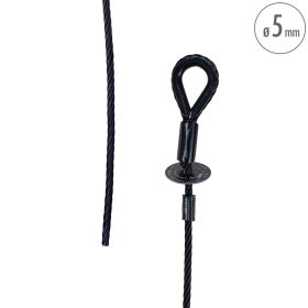 fiRSTstage Anschlagseil 5 mm schwarz, einseitig mit Kausche, offene Seite verzinnt