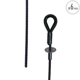 fiRSTstage Anschlagseil 6 mm schwarz, einseitig mit Kausche, offene Seite verzinnt