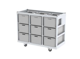 Sixty82 Dolly mit 9 Kunststoffkisten