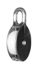 Seilblockrolle mit 1 Nylonrolle und Öse