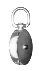 Seilblockrolle mit 1 Nylonrolle und Wirbelauge