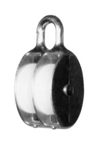 Seilblockrolle mit 2 Nylonrollen mit Öse