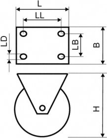 C.Adolph Bühnenbockrolle 3002-B/50-41 BA / Bauhöhe 73