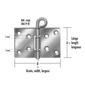 Geschlagene Kulissenscharniere DIN 56923, 10 mm Axialspiel