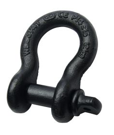 fiRSTstage Shackles black high-tensile cambered, with eye bolt