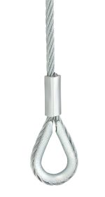 fiRSTstage Wire rope galvanized, one end with thimble, open end tinned