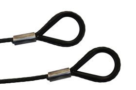 fiRSTstage Wire rope black, both ends with thimbles