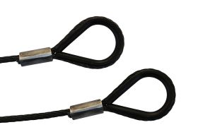 fiRSTstage Wire rope black, both ends with thimble