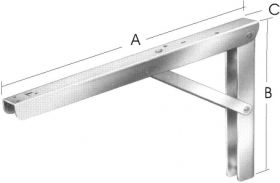 "Multi-Line" heavy duty folding brackets with 4 adjustable positions