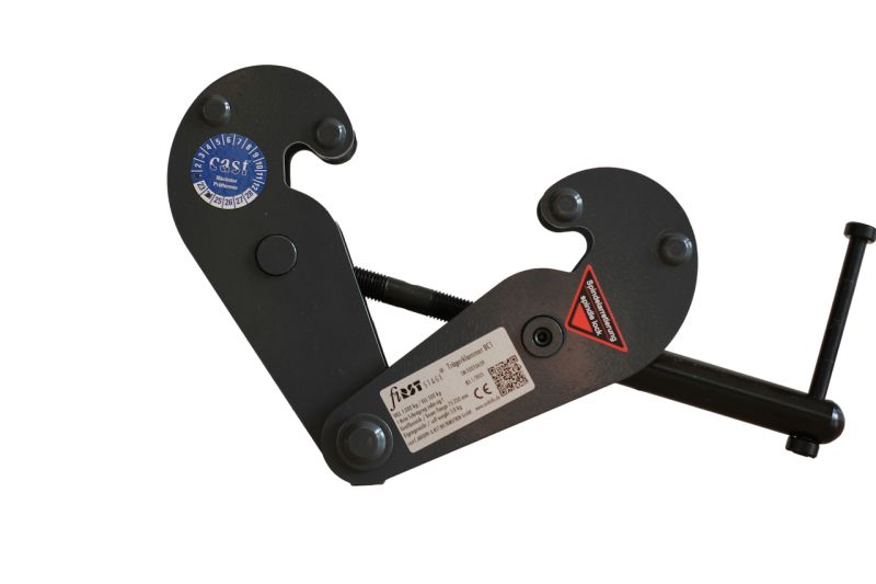 Produktbild von Trägerklemme 1000 Kg / 1 T – Montageklemme Für I- Und T-Profile, Flanschbreite 75–220 Mm, Mit Arretierbarer Spindel